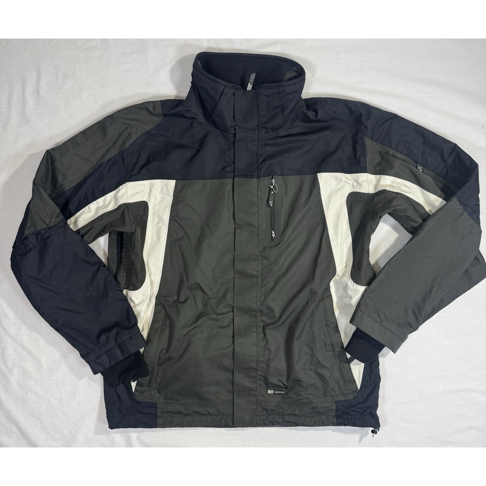 Orage Ski Jacket Mens Size Large Black Green Insulated Entrant V Snow Jacket